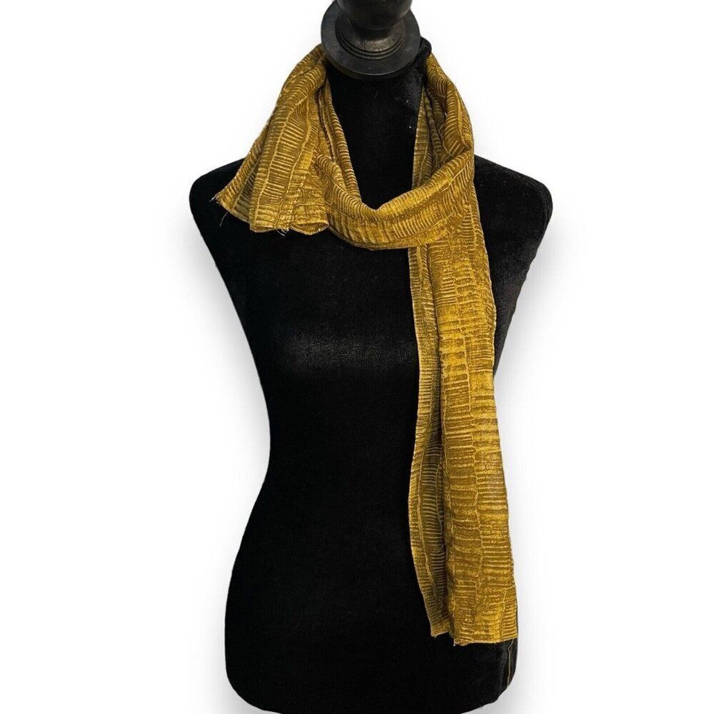Rectangle Semi Sheer Scarf Women's Brown Geometric Lightweight Multifunctional